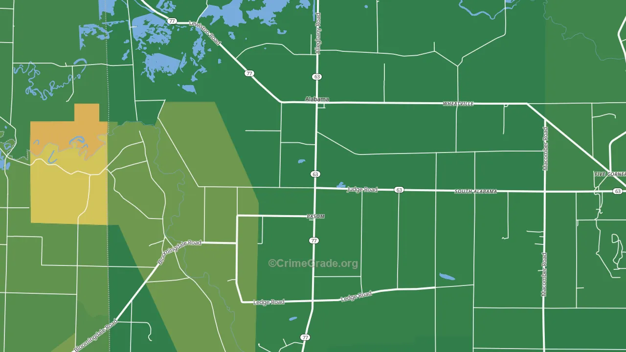 14013, NY Map of Vehicle Theft Rates