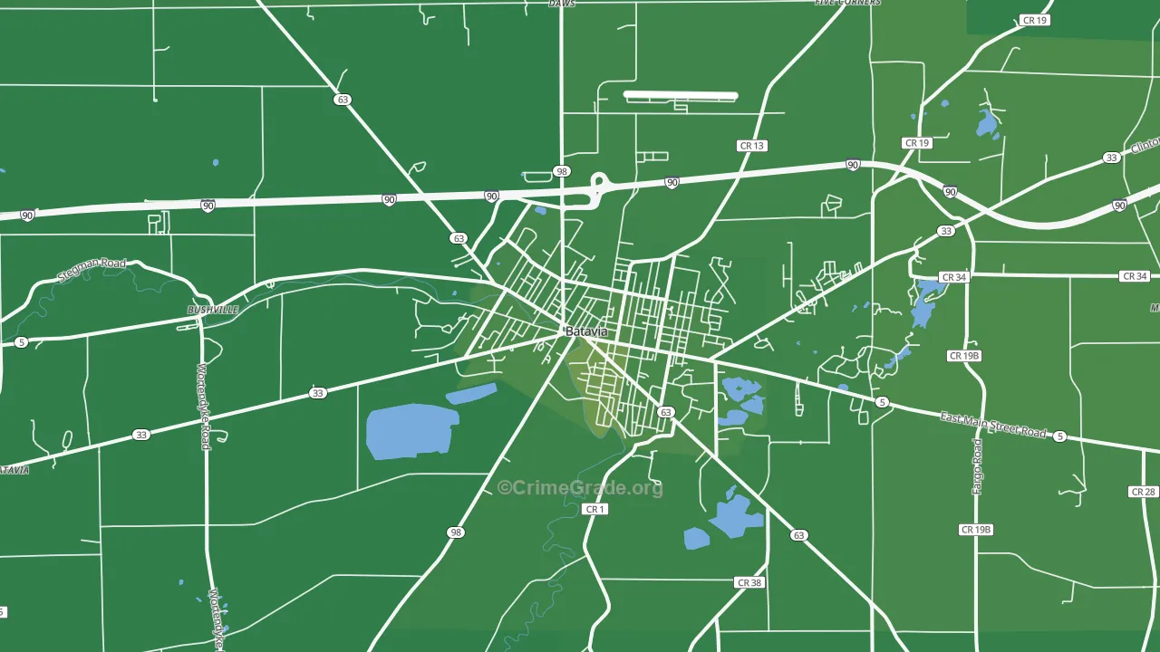 14020, NY Map of Vehicle Theft Rates