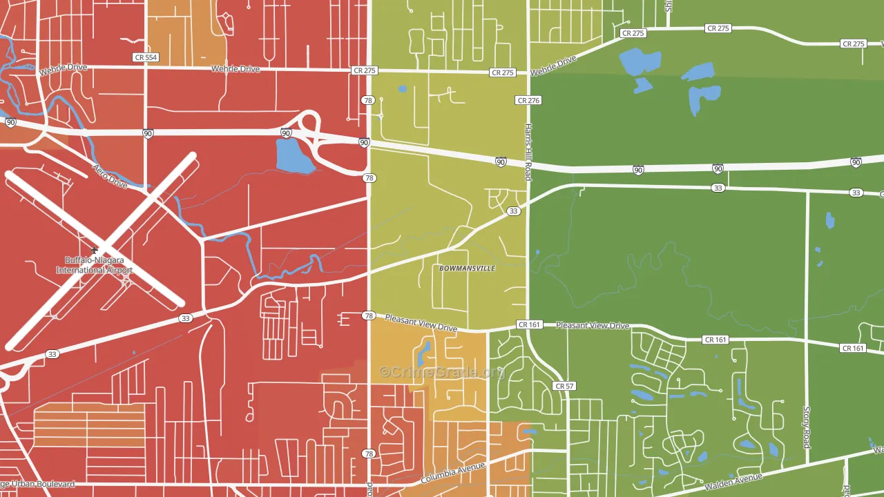 14026, NY Map of Vehicle Theft Rates