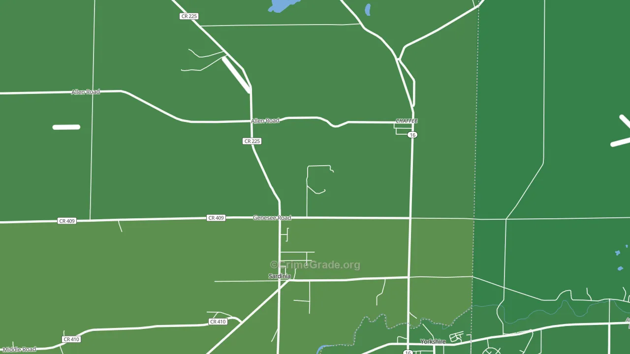 14030, NY Map of Vehicle Theft Rates
