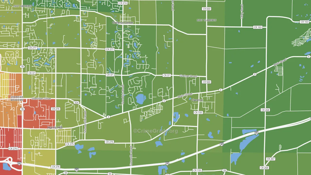 14031, NY Map of Vehicle Theft Rates