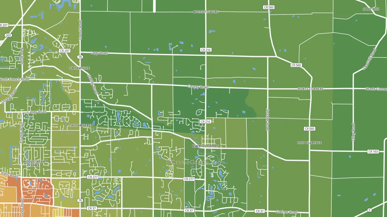 14032, NY Map of Vehicle Theft Rates