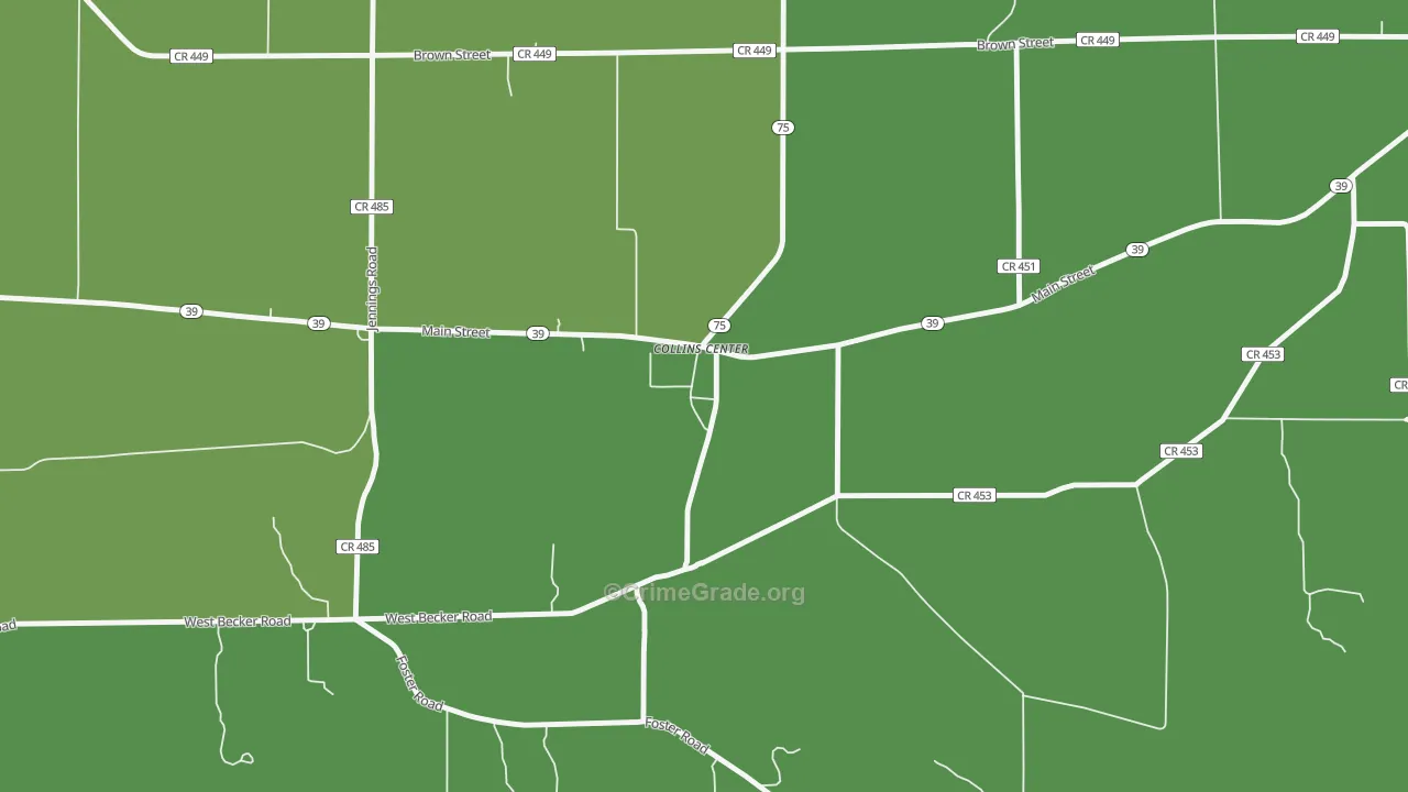 14035, NY Map of Vehicle Theft Rates