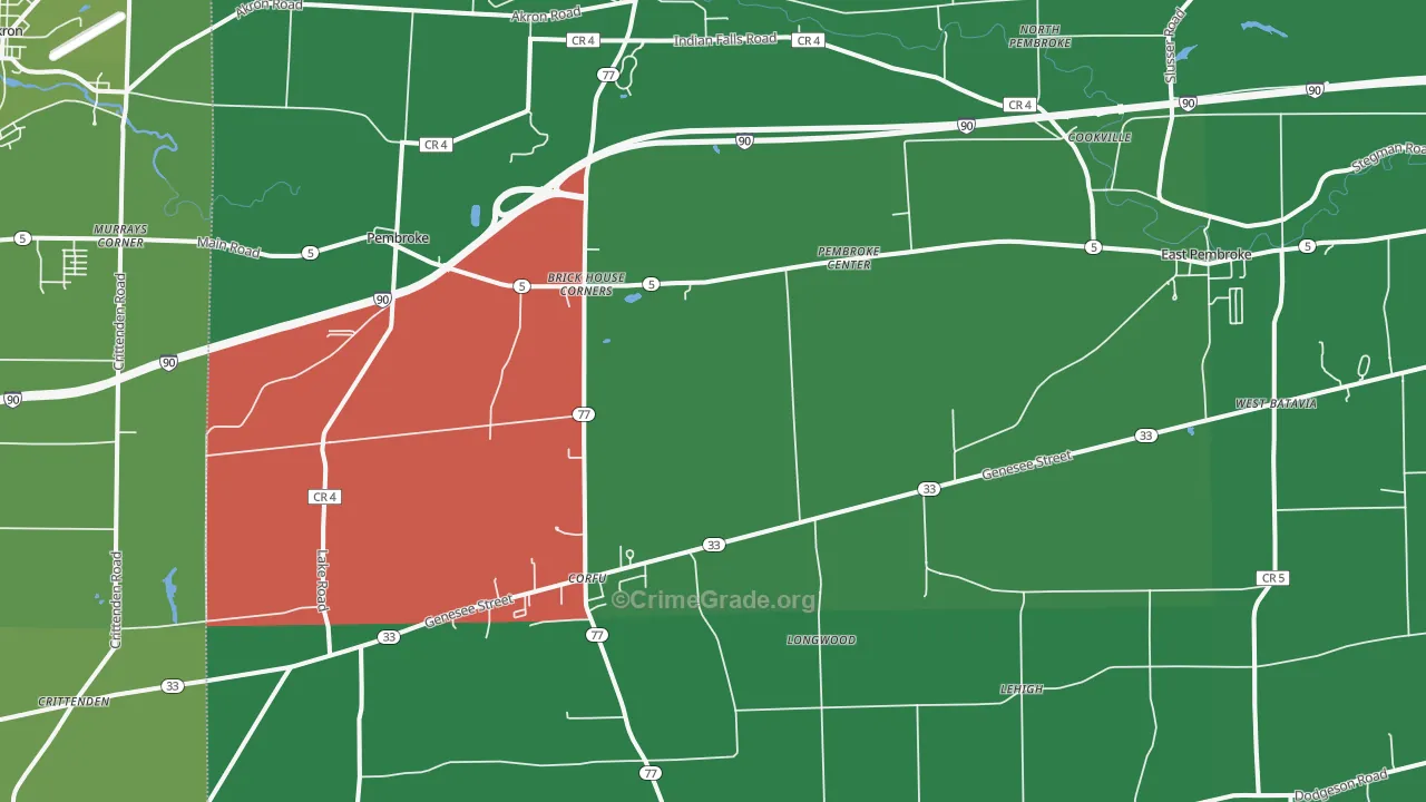 14036, NY Map of Vehicle Theft Rates