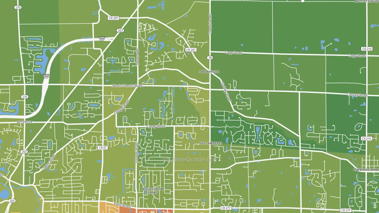 14051, NY Map of Vehicle Theft Rates