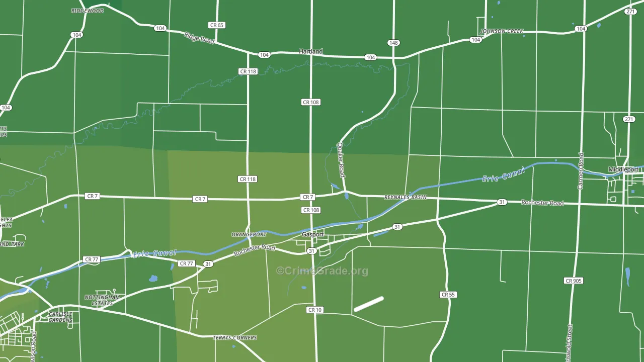 14067, NY Map of Vehicle Theft Rates