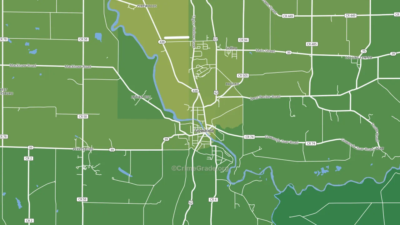 14070, NY Map of Vehicle Theft Rates
