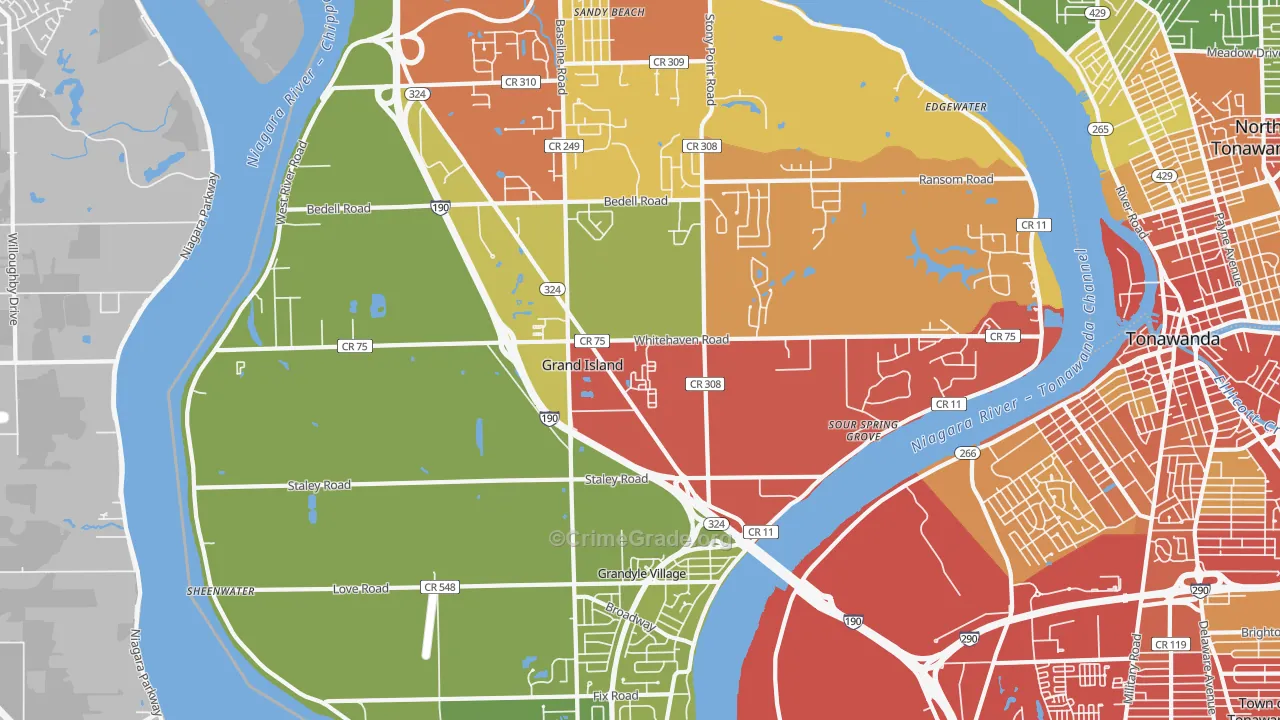 14072, NY Map of Vehicle Theft Rates