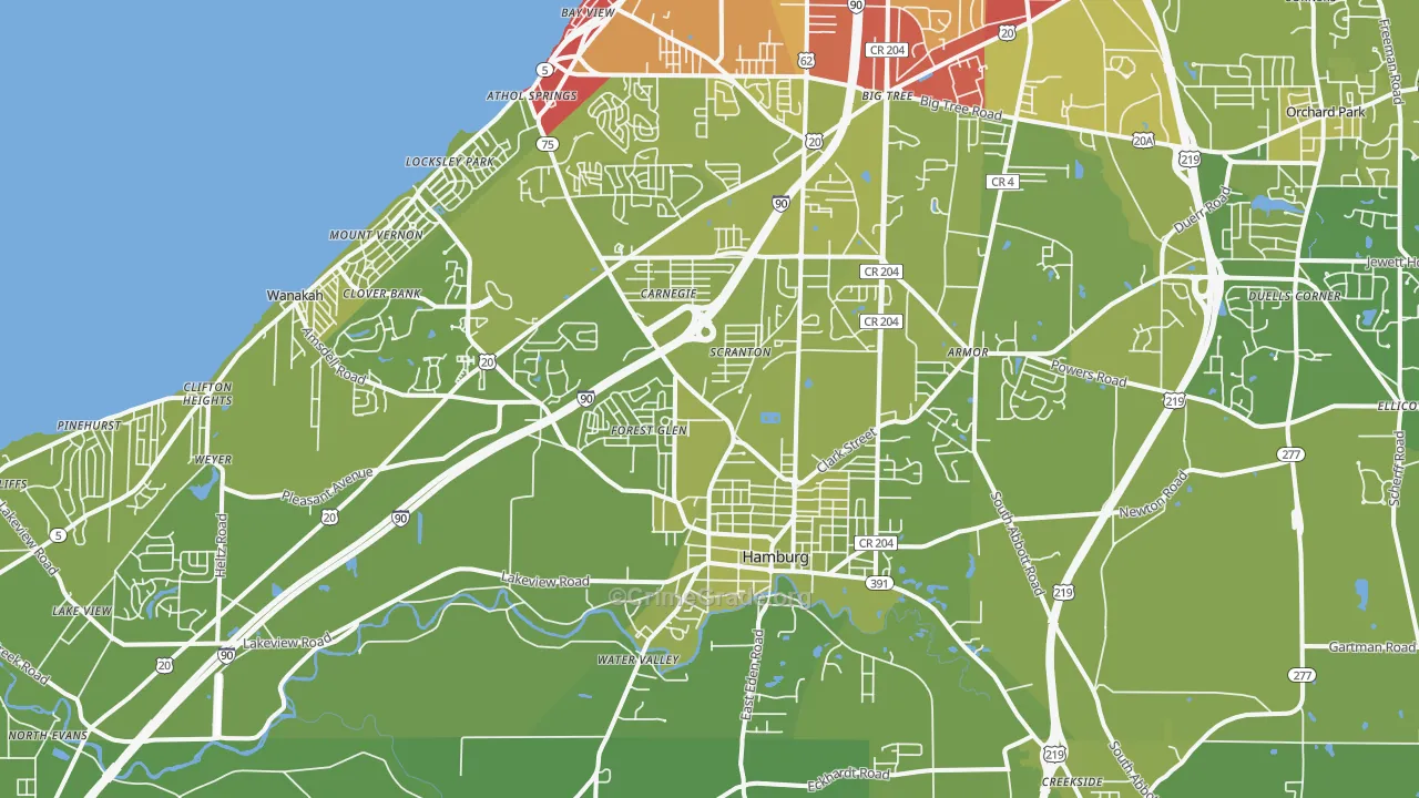 14075, NY Map of Vehicle Theft Rates