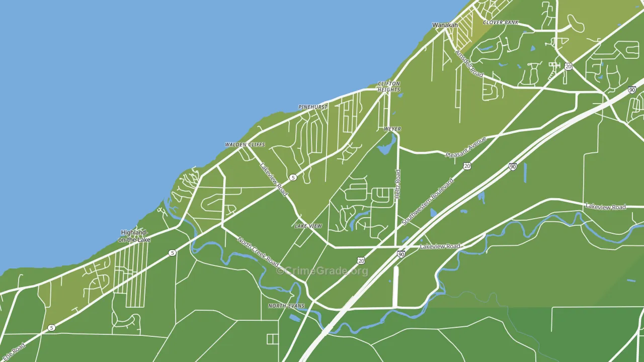 14085, NY Map of Vehicle Theft Rates