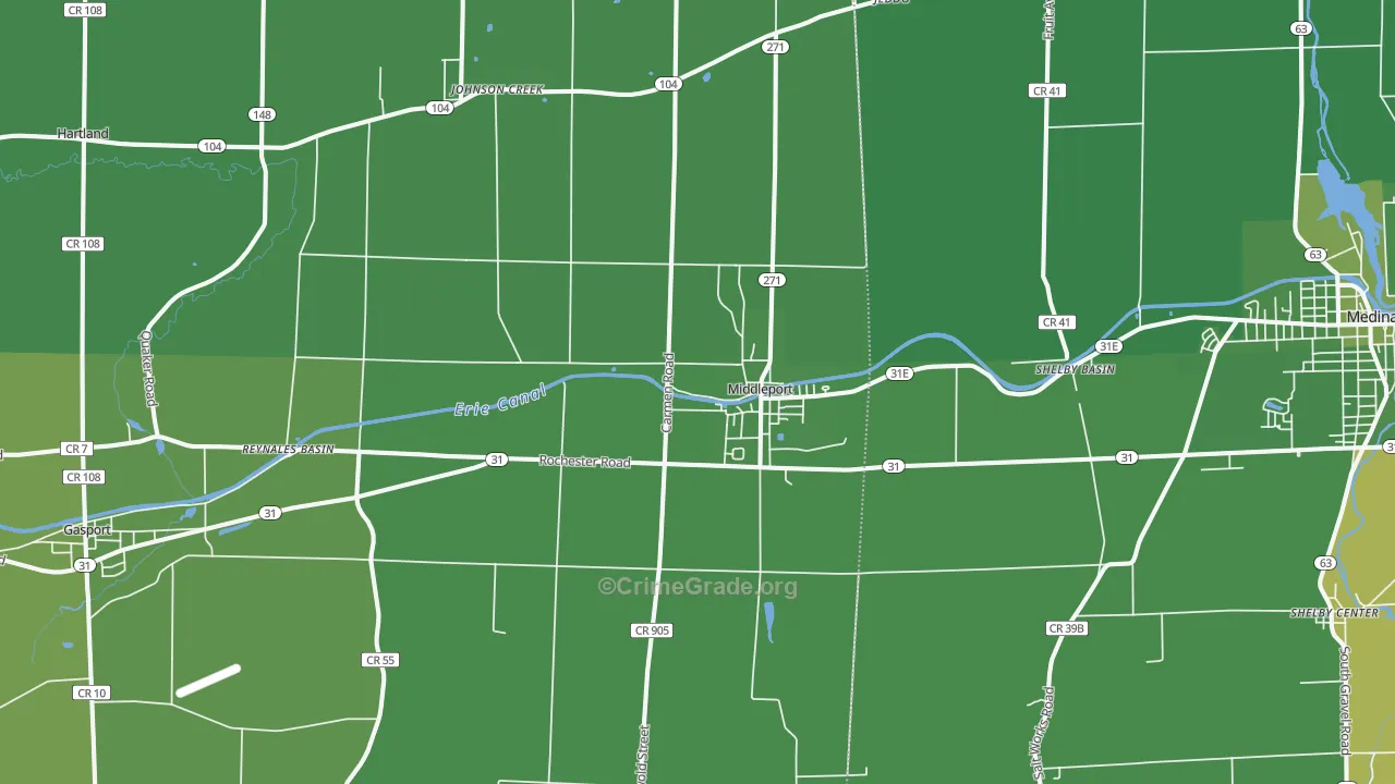 14105, NY Map of Vehicle Theft Rates