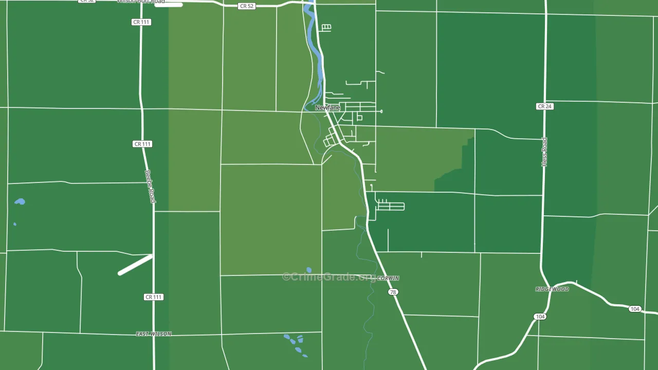 14108, NY Map of Vehicle Theft Rates