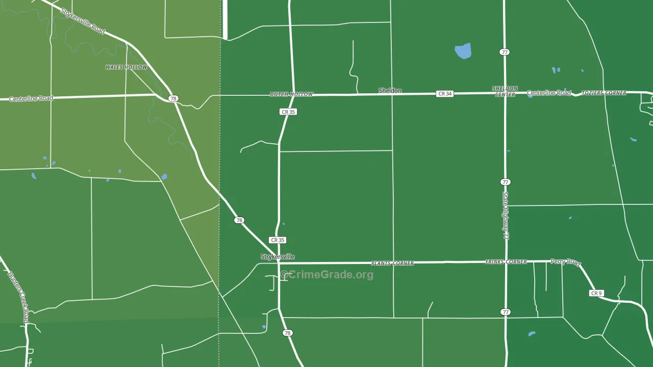 14145, NY Map of Vehicle Theft Rates