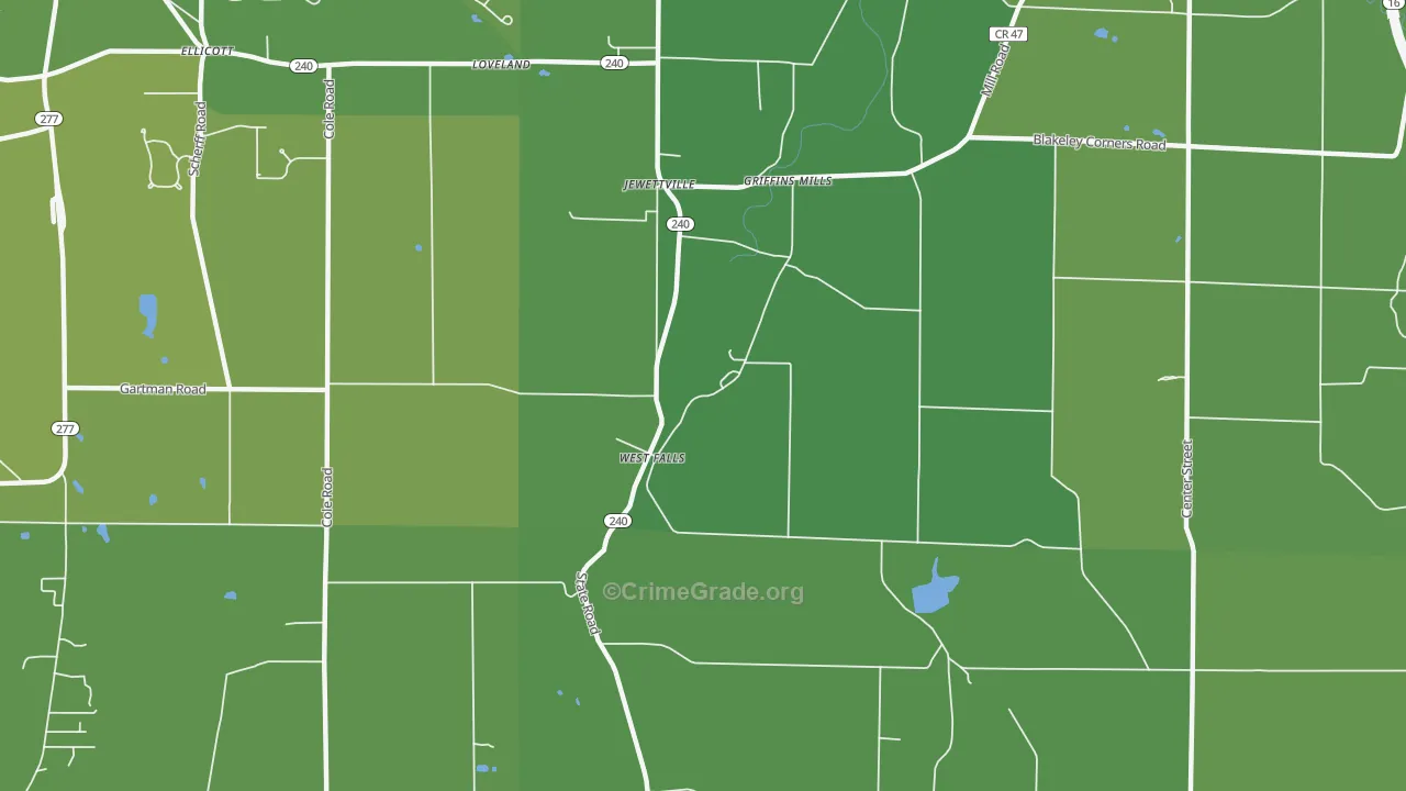 14170, NY Map of Vehicle Theft Rates