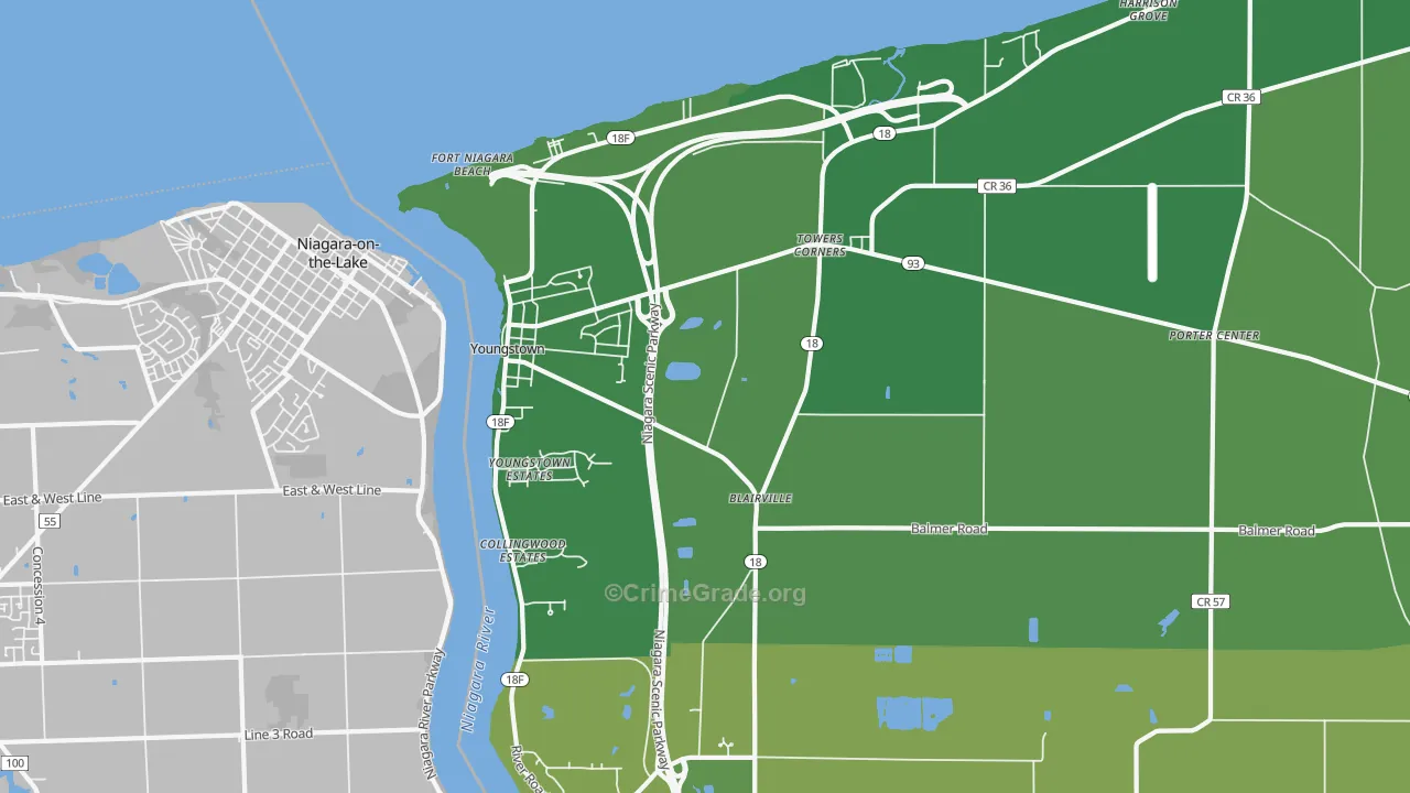 14174, NY Map of Vehicle Theft Rates