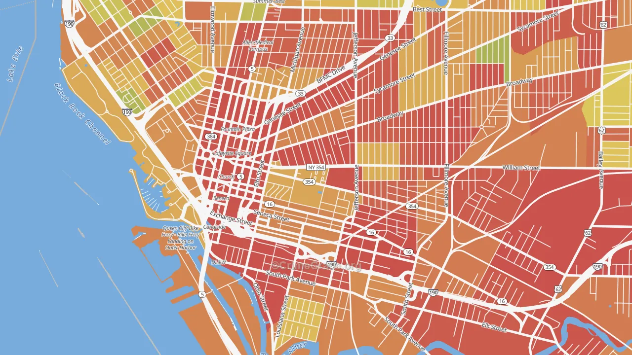 14204, NY Map of Vehicle Theft Rates