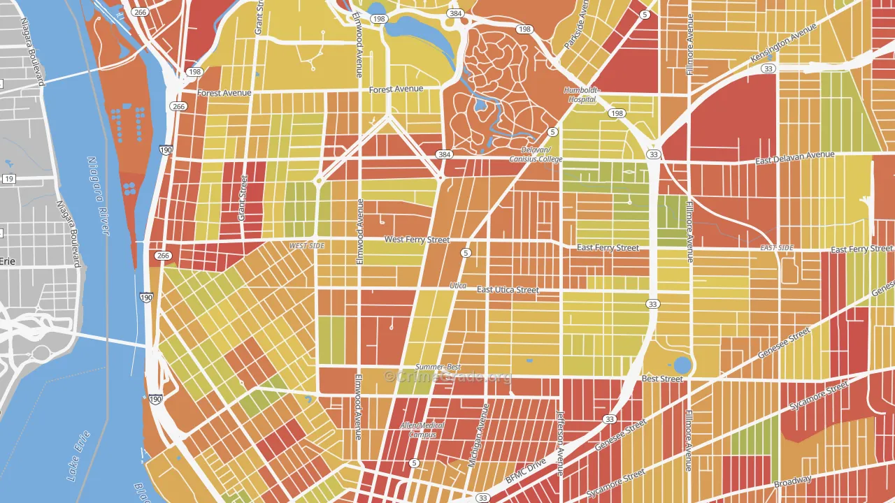 14209, NY Map of Vehicle Theft Rates