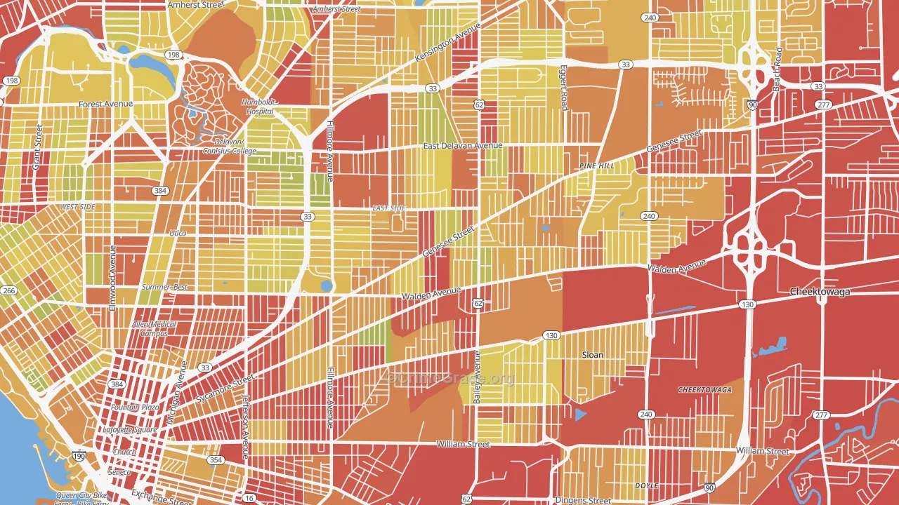 14211, NY Map of Vehicle Theft Rates