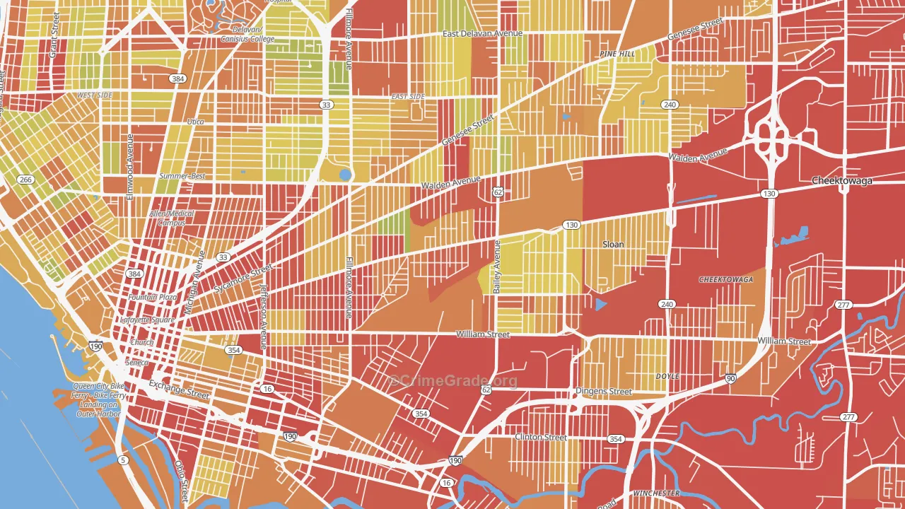 14212, NY Map of Vehicle Theft Rates