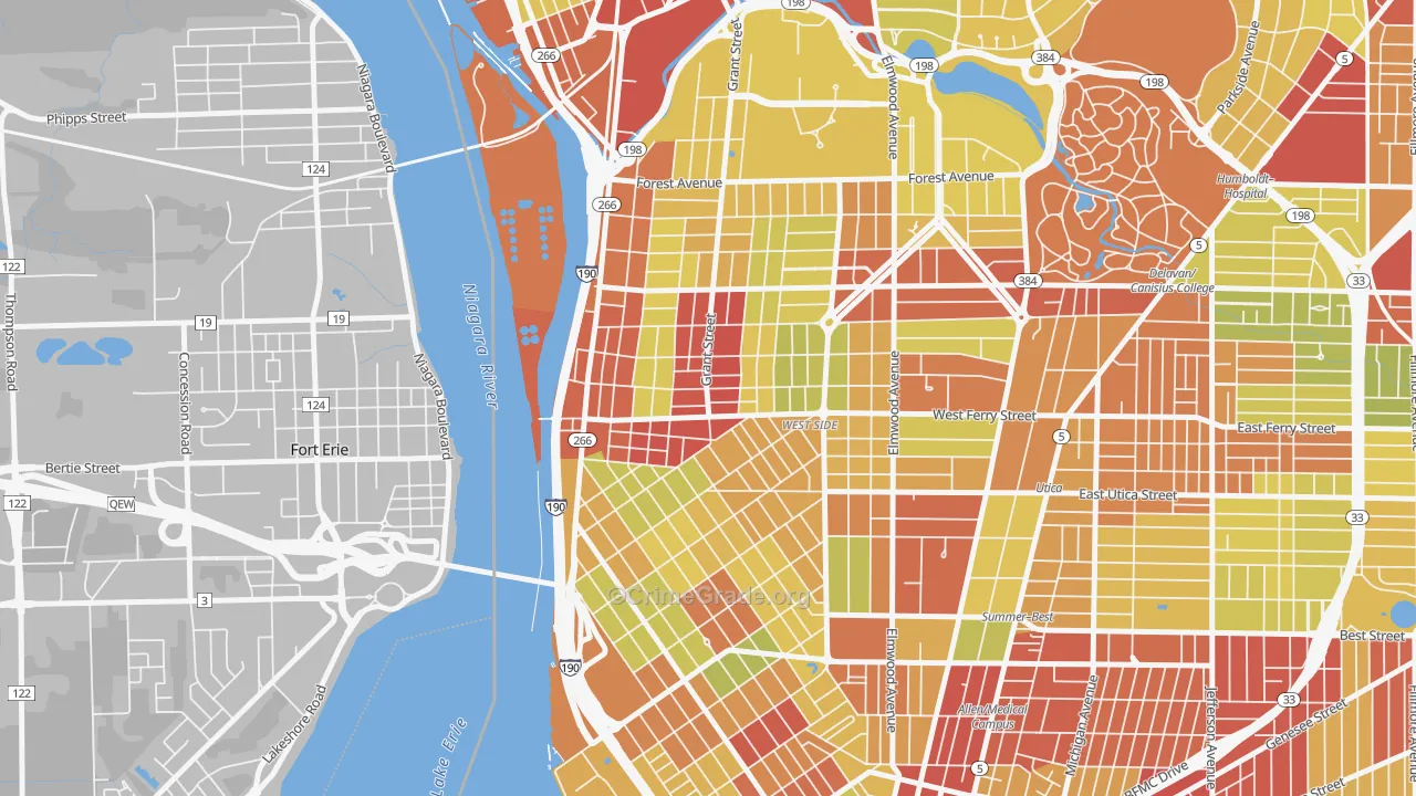 14213, NY Map of Vehicle Theft Rates