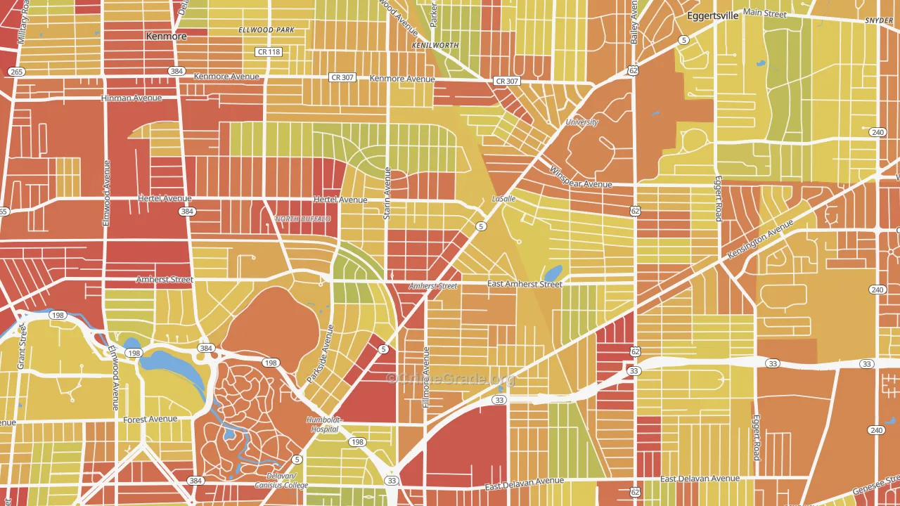 14214, NY Map of Vehicle Theft Rates