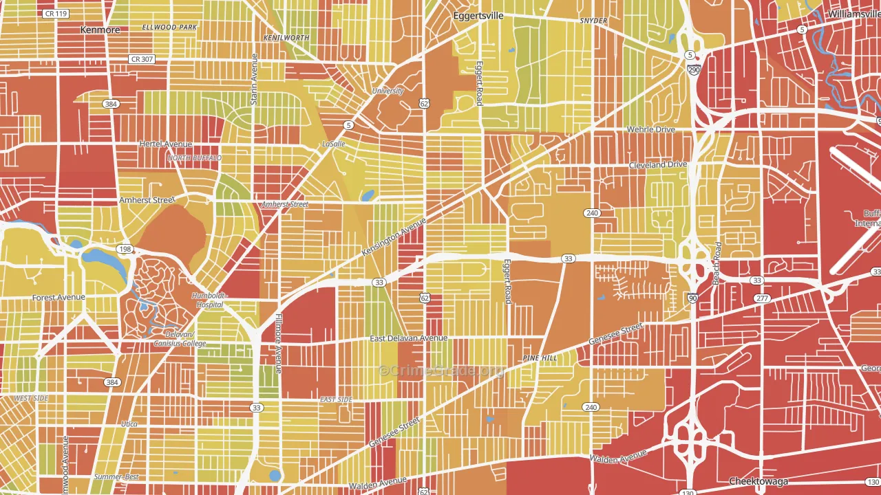 14215, NY Map of Vehicle Theft Rates
