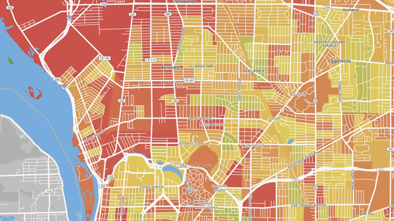 14216, NY Map of Vehicle Theft Rates