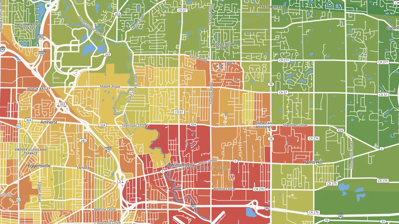 14221, NY Map of Vehicle Theft Rates