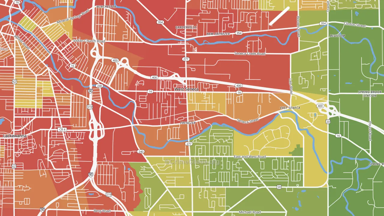 14224, NY Map of Vehicle Theft Rates