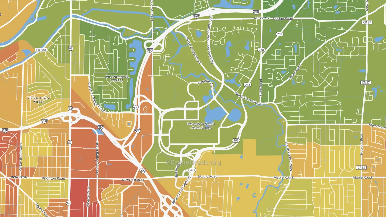 14261, NY Map of Vehicle Theft Rates