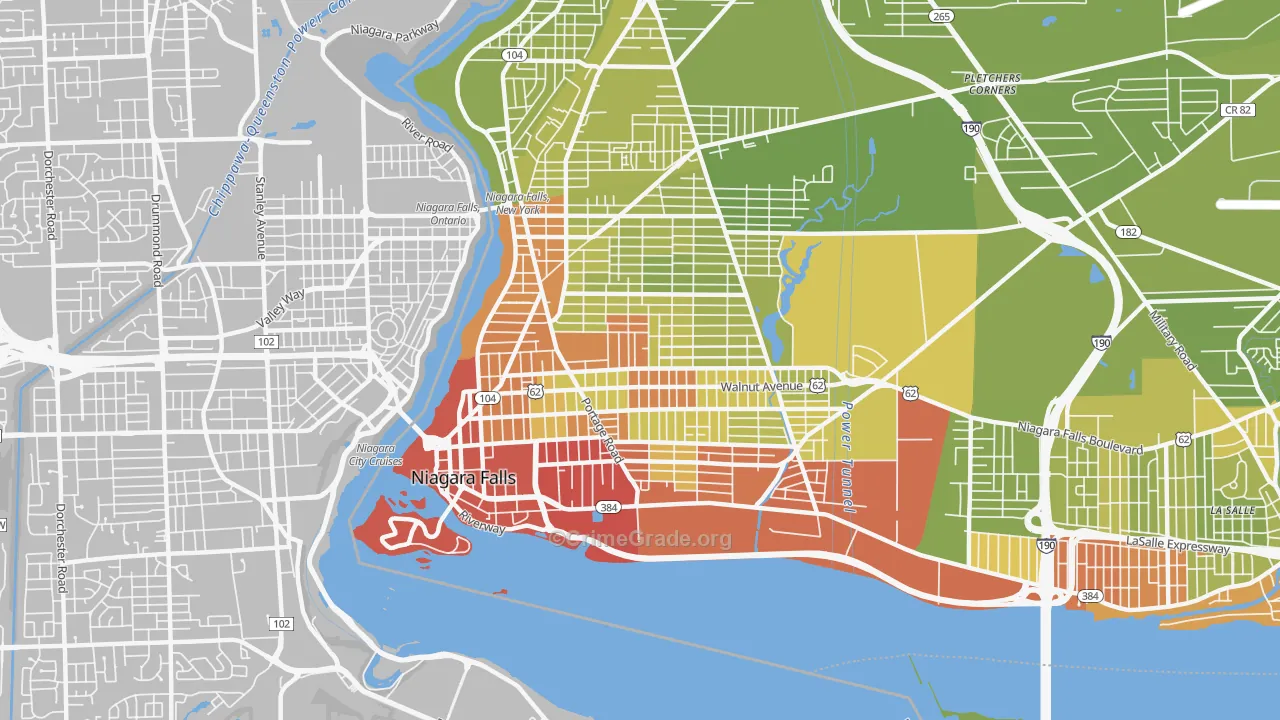 14301, NY Map of Vehicle Theft Rates