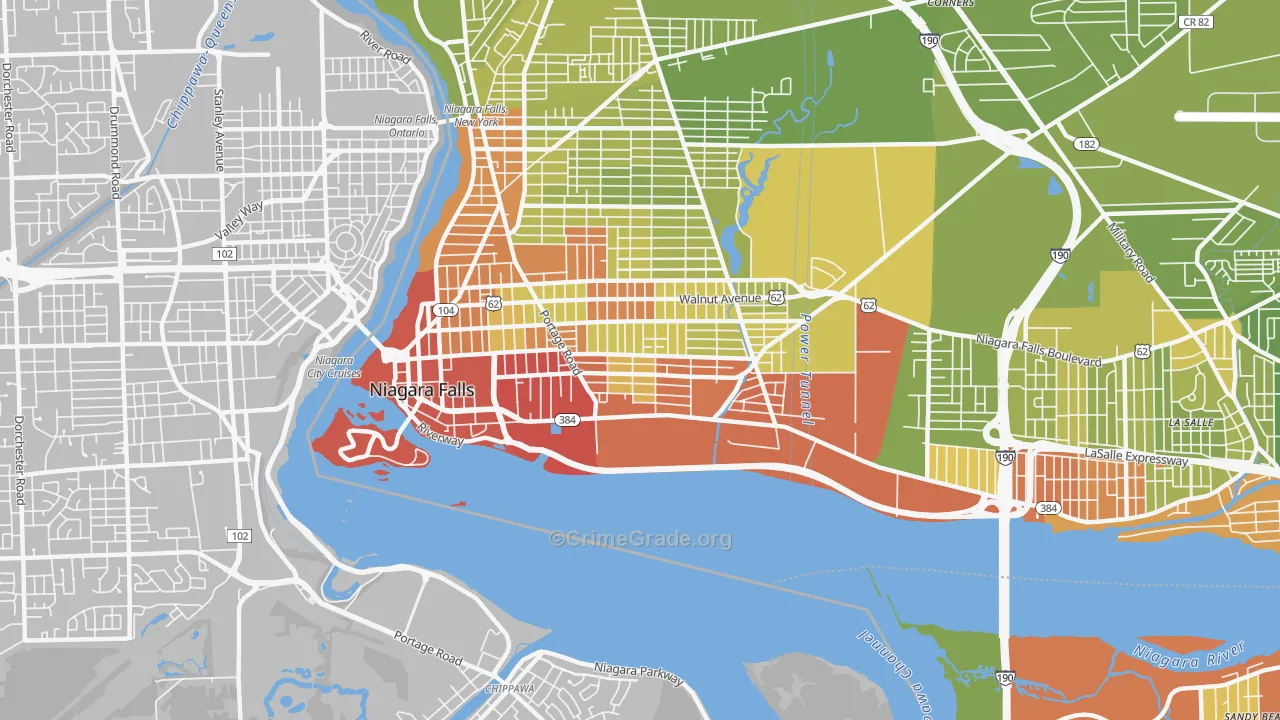 14303, NY Map of Vehicle Theft Rates