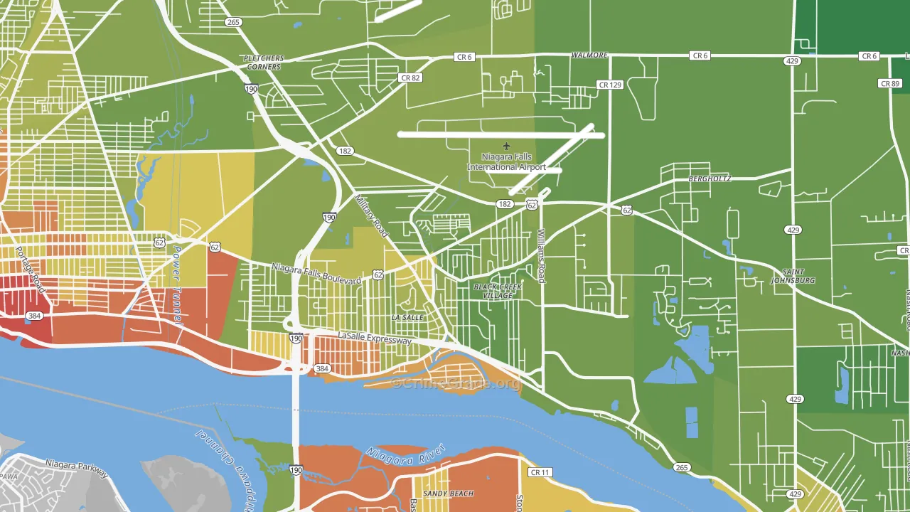 14304, NY Map of Vehicle Theft Rates