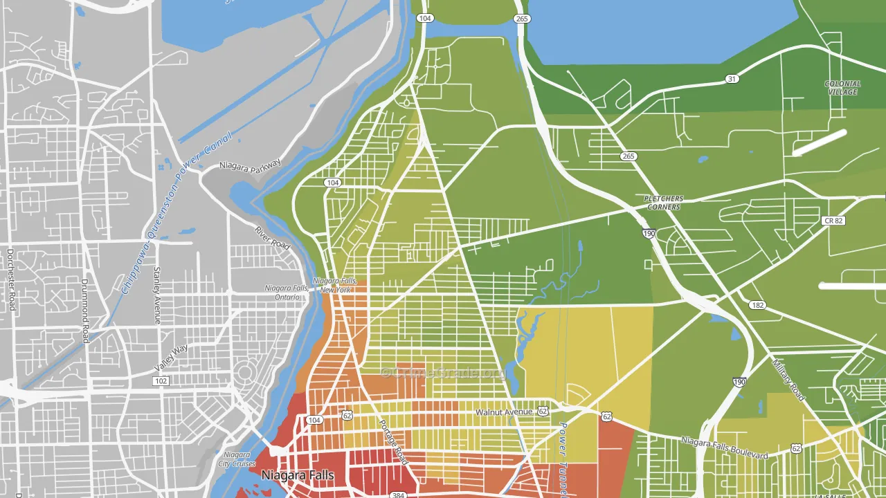 14305, NY Map of Vehicle Theft Rates