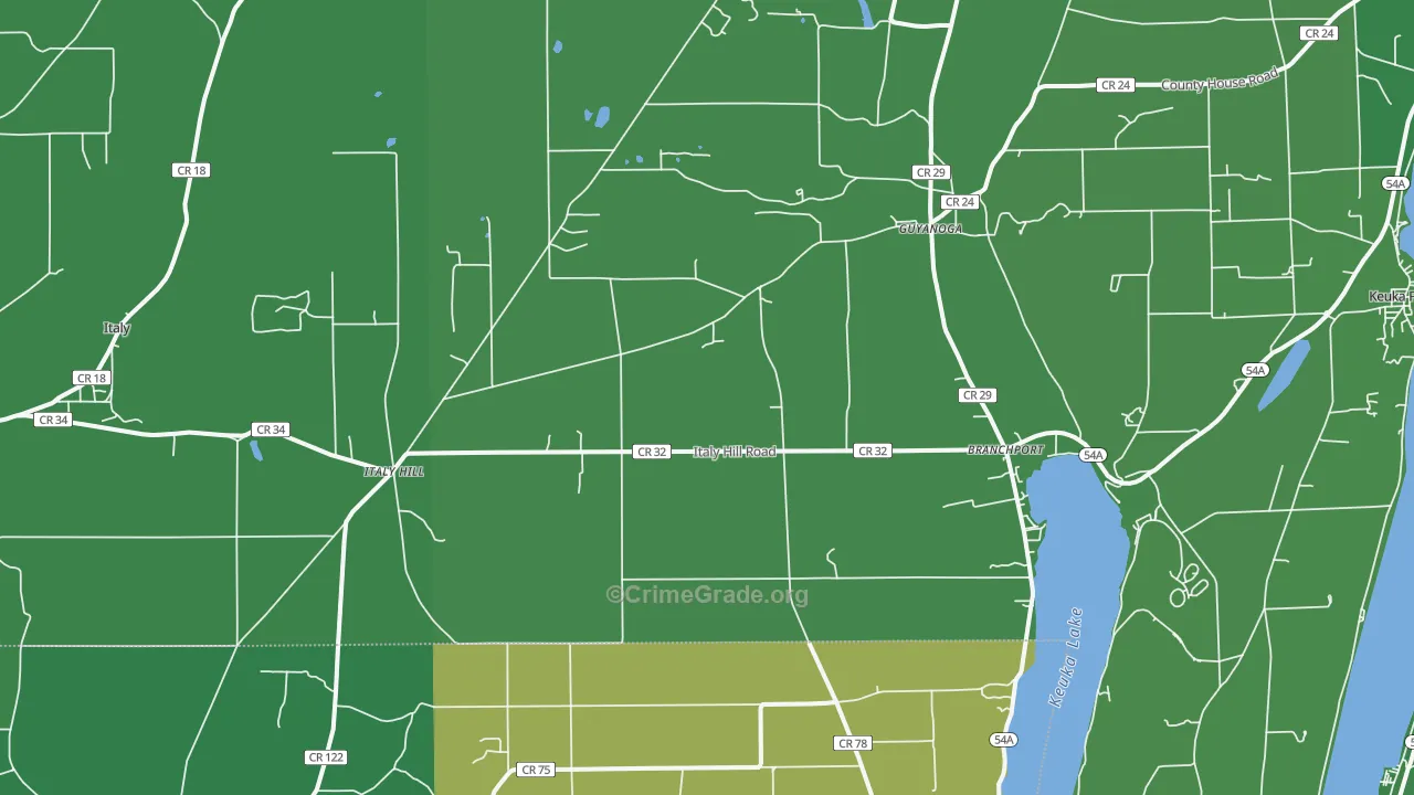 14418, NY Map of Vehicle Theft Rates