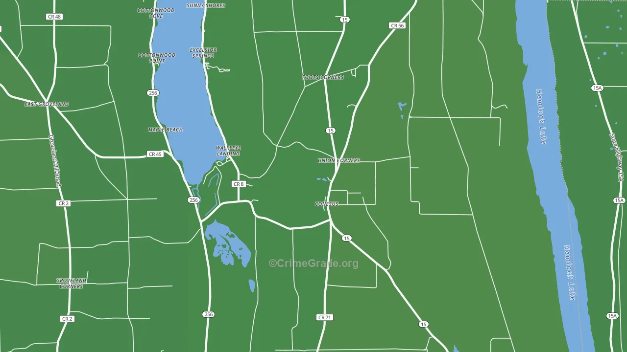 14435, NY Map of Vehicle Theft Rates