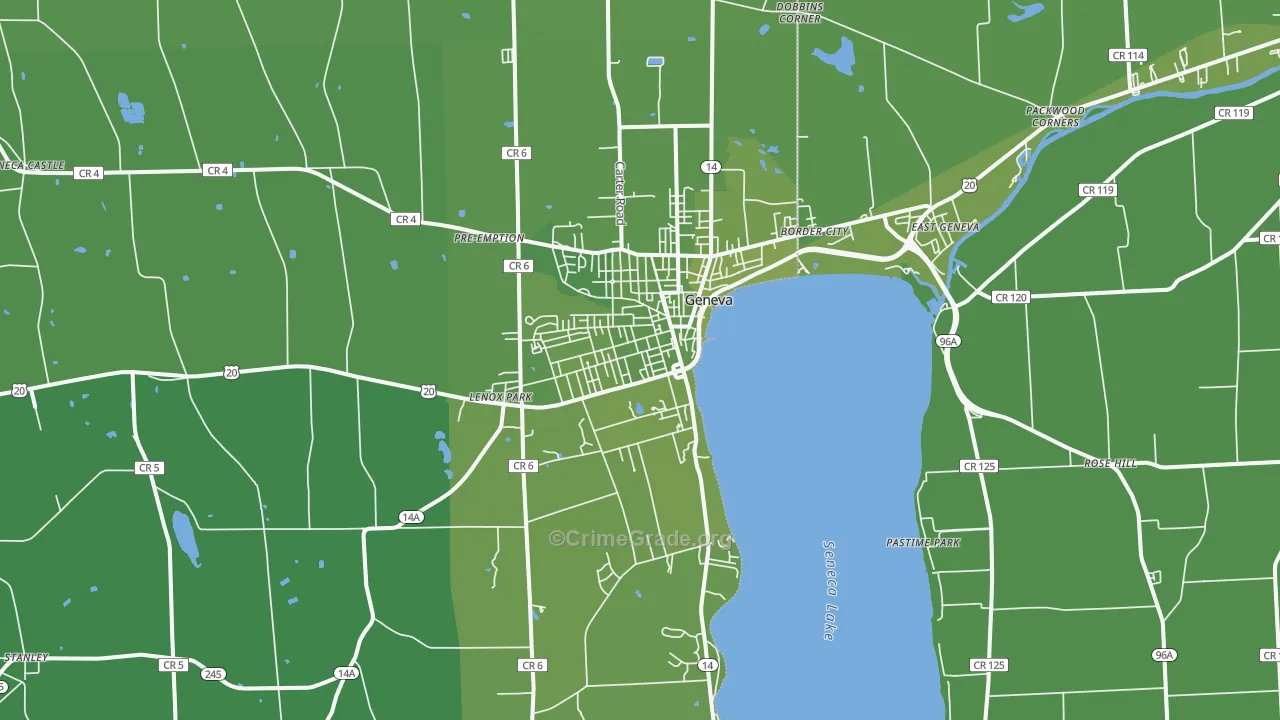 14456, NY Map of Vehicle Theft Rates