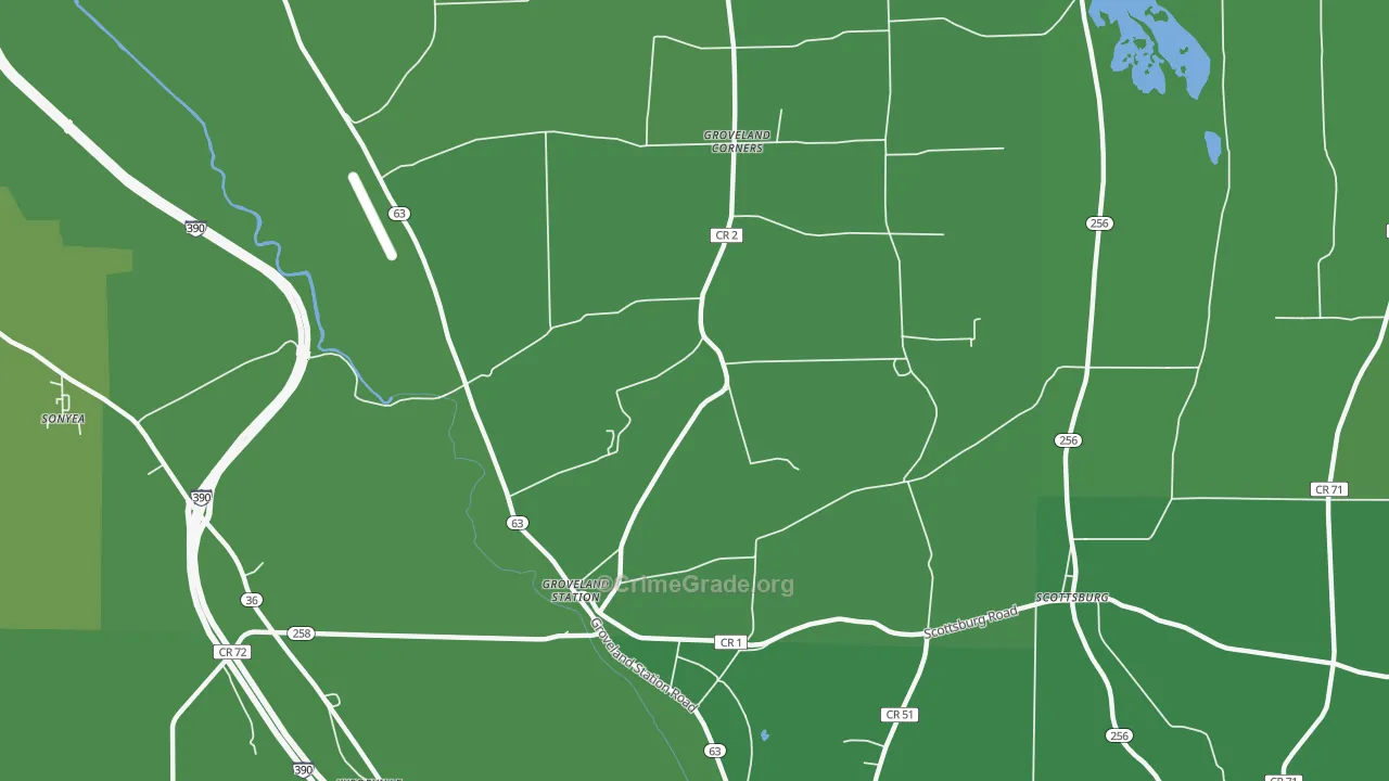 14462, NY Map of Vehicle Theft Rates