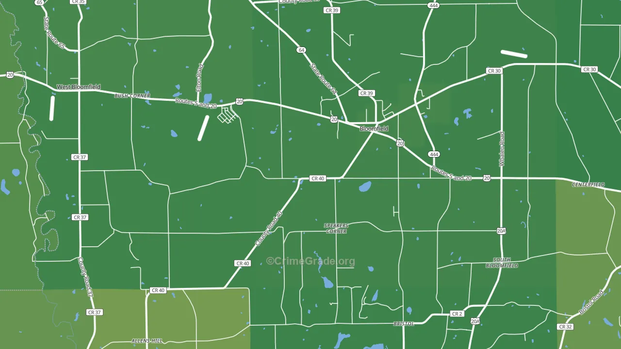 14469, NY Map of Vehicle Theft Rates
