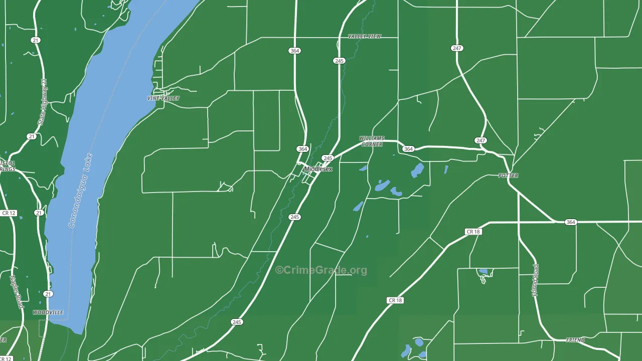 14507, NY Map of Vehicle Theft Rates