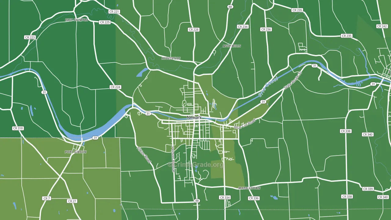 14513, NY Map of Vehicle Theft Rates