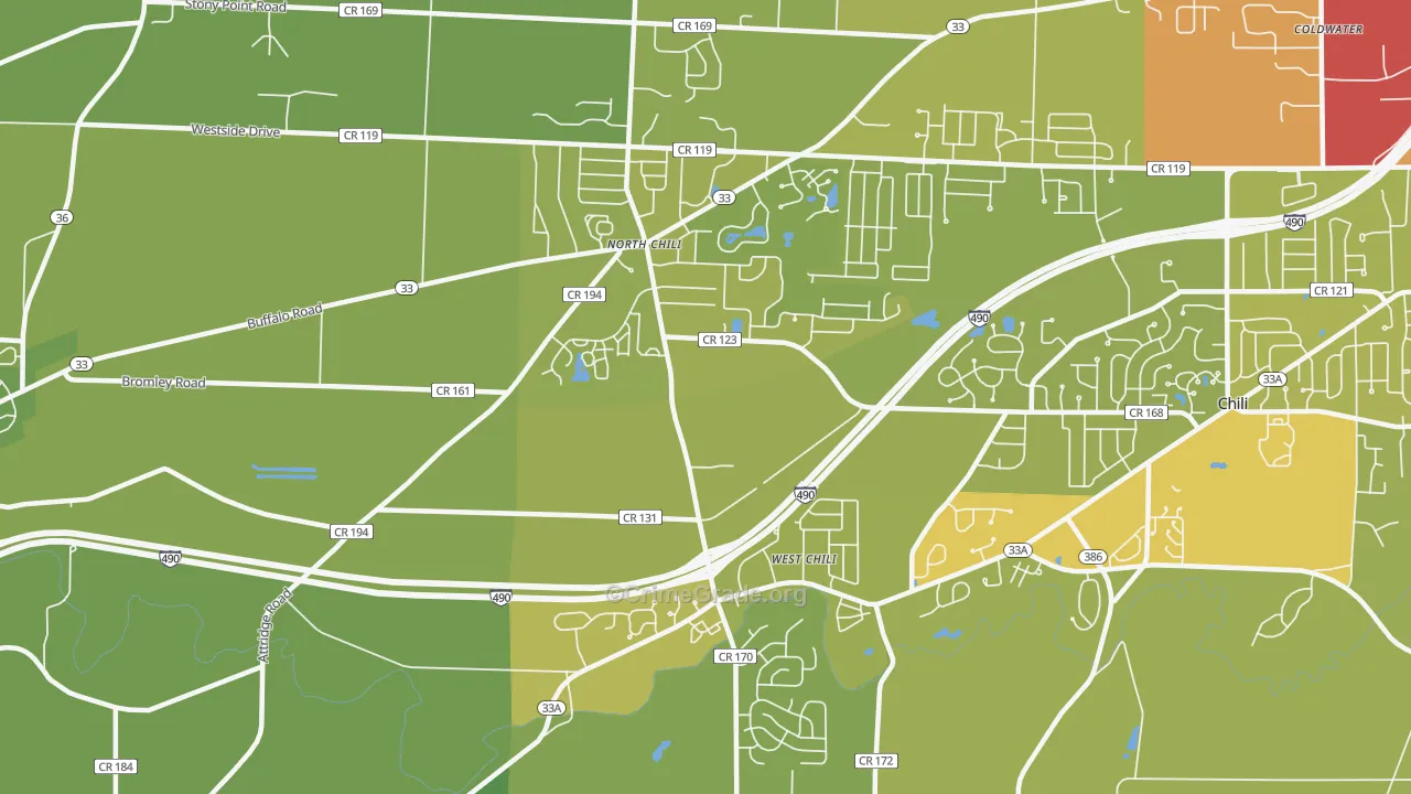 14514, NY Map of Vehicle Theft Rates