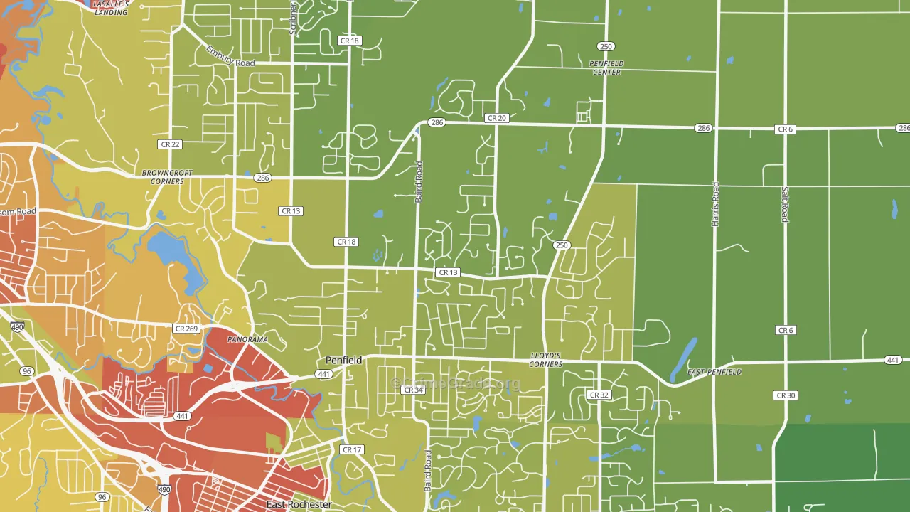 14526, NY Map of Vehicle Theft Rates