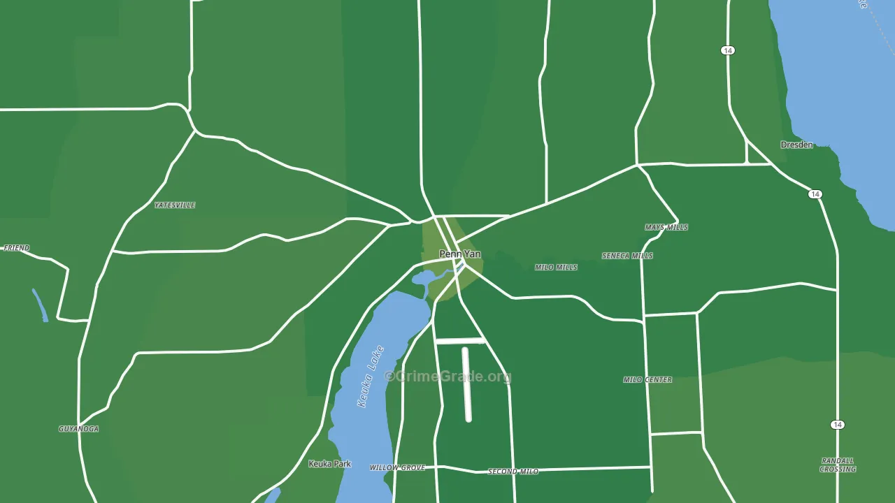 14527, NY Map of Vehicle Theft Rates