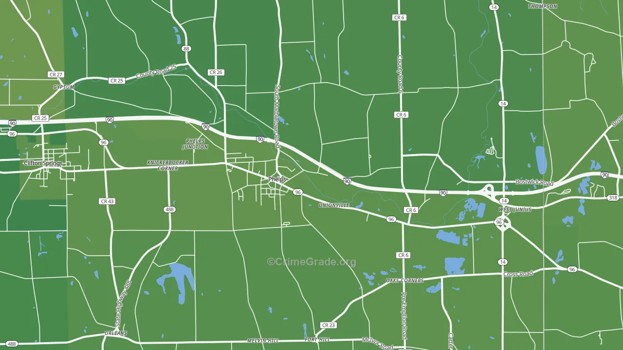 14532, NY Map of Vehicle Theft Rates