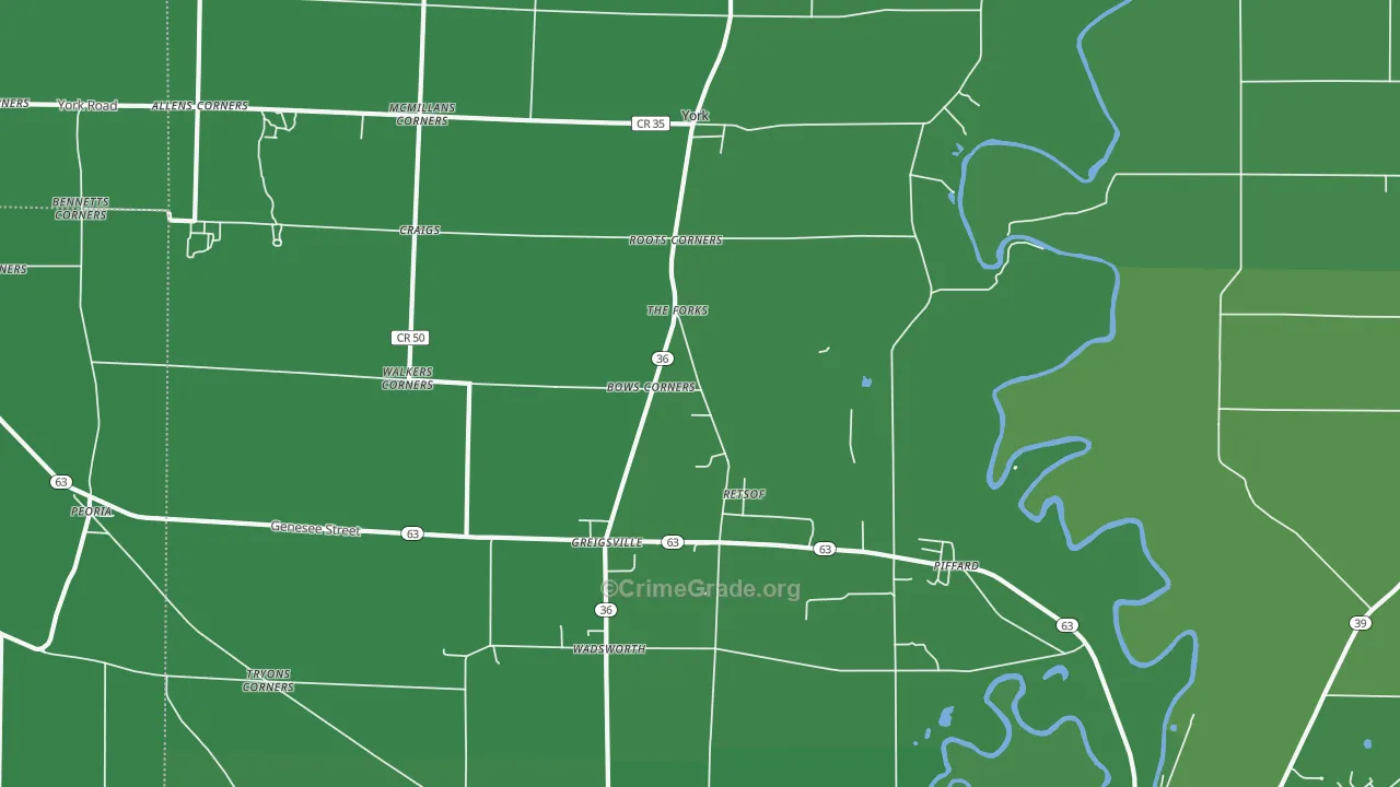 14533, NY Map of Vehicle Theft Rates