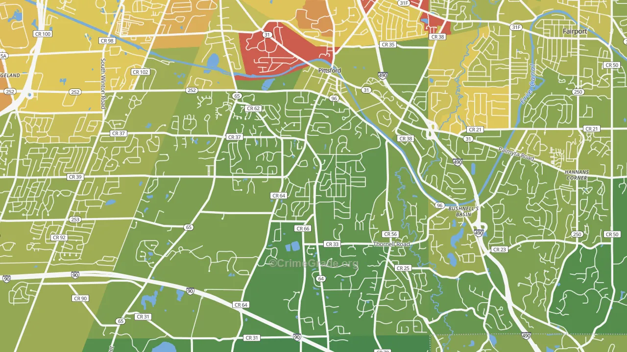 14534, NY Map of Vehicle Theft Rates