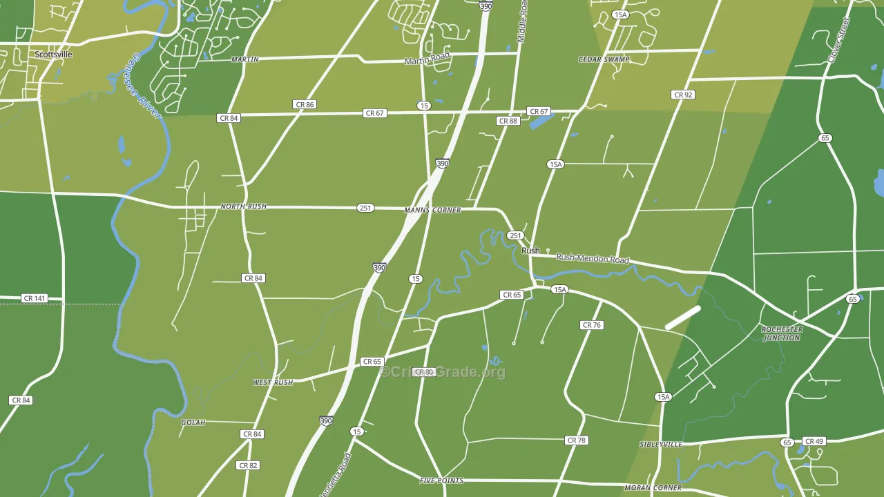 14543, NY Map of Vehicle Theft Rates