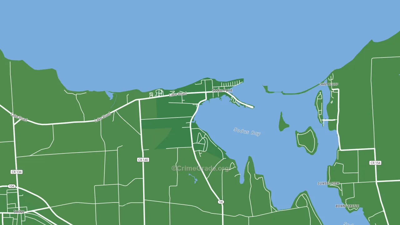 14555, NY Map of Vehicle Theft Rates
