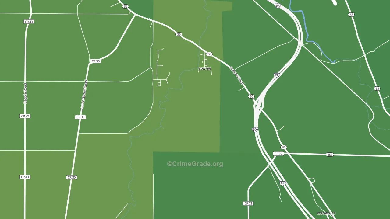 14556, NY Map of Vehicle Theft Rates